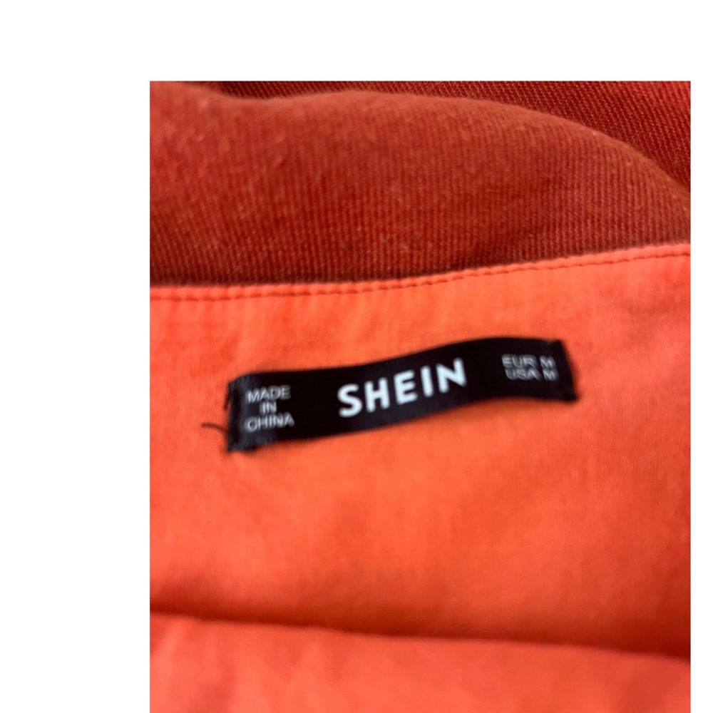 Women's Rust Button-Detail Mini Dress - Picture 7 of 7